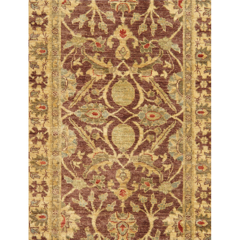 Ferehan Hand-Knotted Plum Wool Area Rug