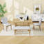 Lourdez 6-Piece Dining Set,Table with Upholstered Chairs and Bench-2067431812