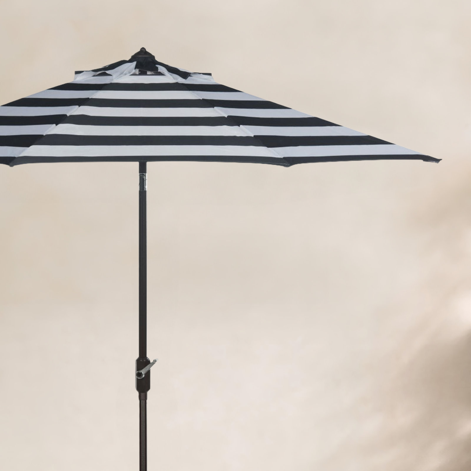 100.79'' Outdoor Umbrella, Black/White, Brown