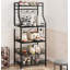 Kitchen Bakers Rack, Microwave Oven Stand With 2 Large Wire Basket-2054575093-2074478248