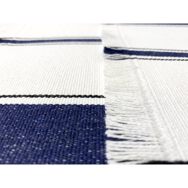 Napperon 19 ", Bleu marine / blanc