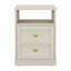 Table de chevet moderne 15,7 pouces en bois beige avec armoire à une porte et tablette ouverte
