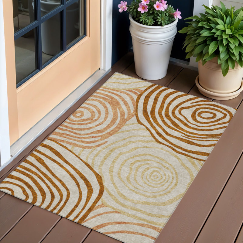 Tapis extérieur lavable d'extérieur 3 pi x 5 pi en terre cuite et cuivre