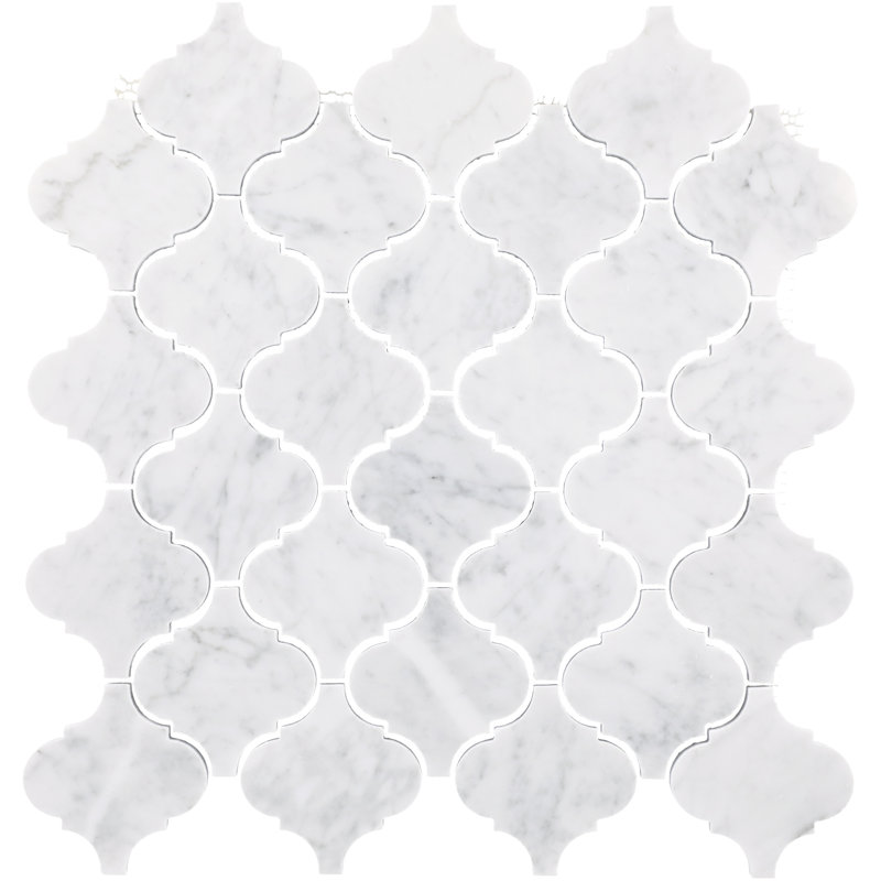 Carrera Polished Mosaic in White Baroque
