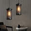 Luminaires suspendus, lustres suspendus 1 lumière noir industriel, plafonnier à cage cylindrique en fer pour bar et îlot de cuisine