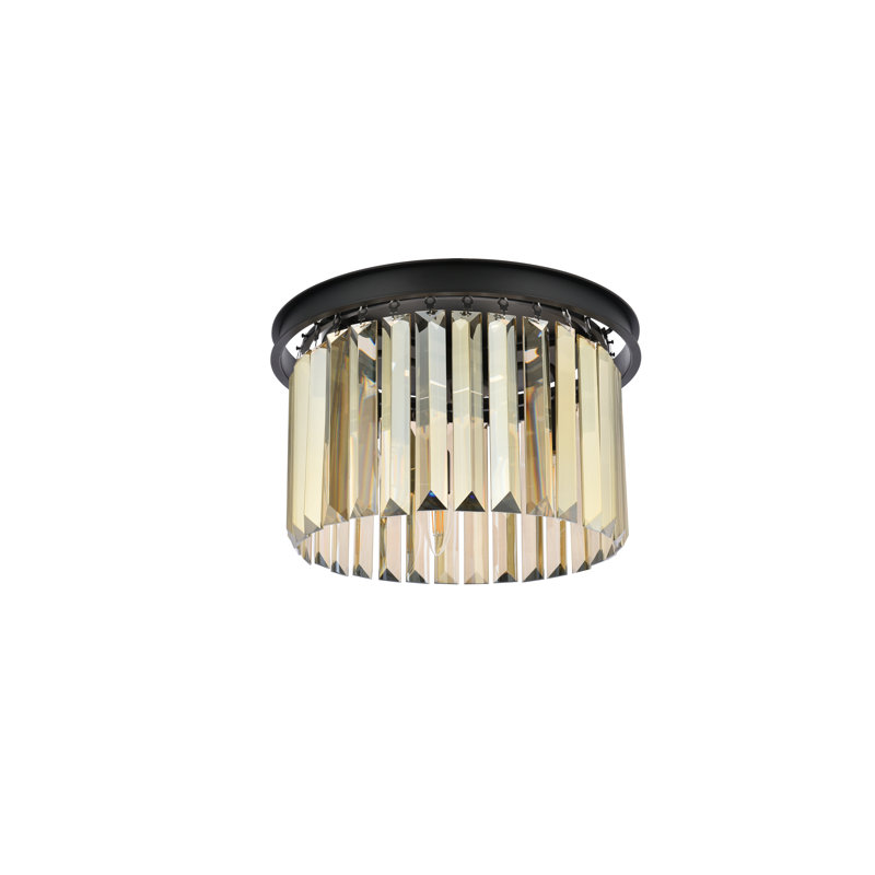 Yazmin Flush Mount, Matte Black, Smoky