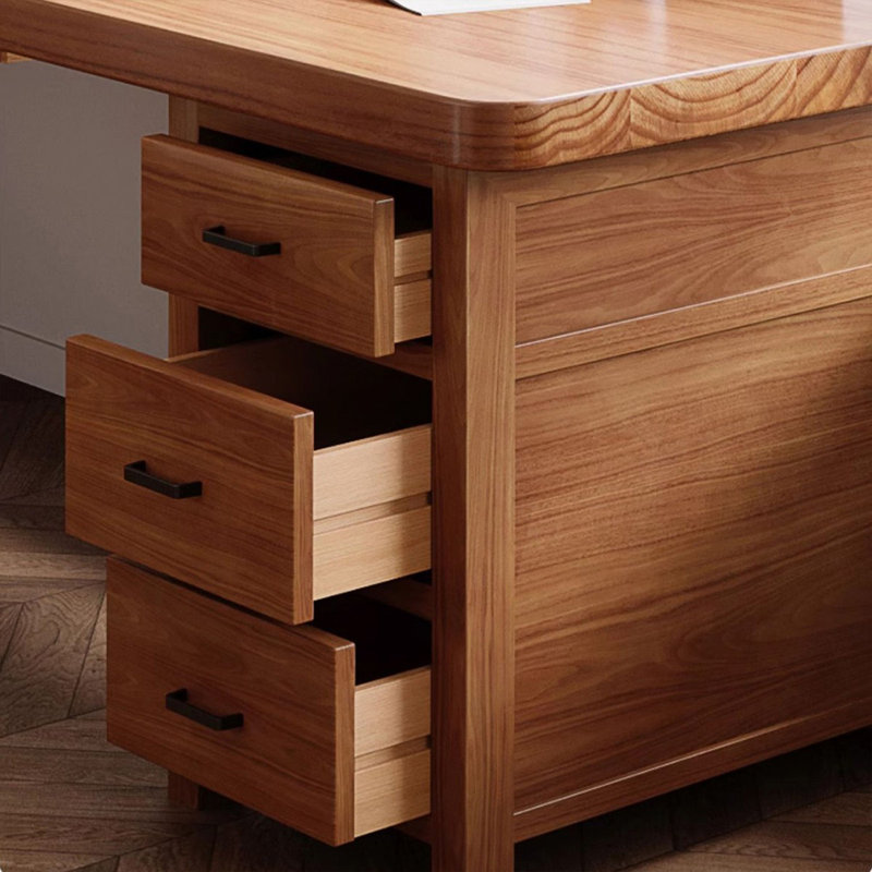 Bureau rectangulaire en L en bois massif, 29.53" H x 62.99" W x 47.24" D, Retour à droite