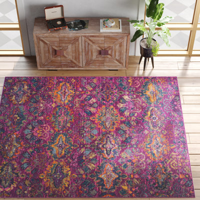 Tapis fuchsia / bleu Christa