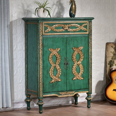 Green Manufactured Wood Shoe Storage Bench