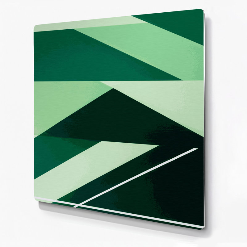 Art mural rigide en métal vert 43, 32" H x 32" W