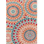 Tapis intérieur / extérieur à motif géométrique orange / rouge / gris Tram