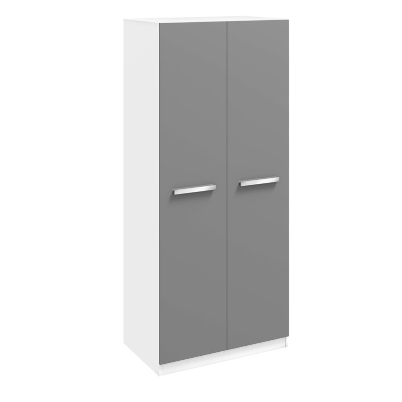 Malia 2 Door Manufactured Wood Wardrobe, Grey/White
