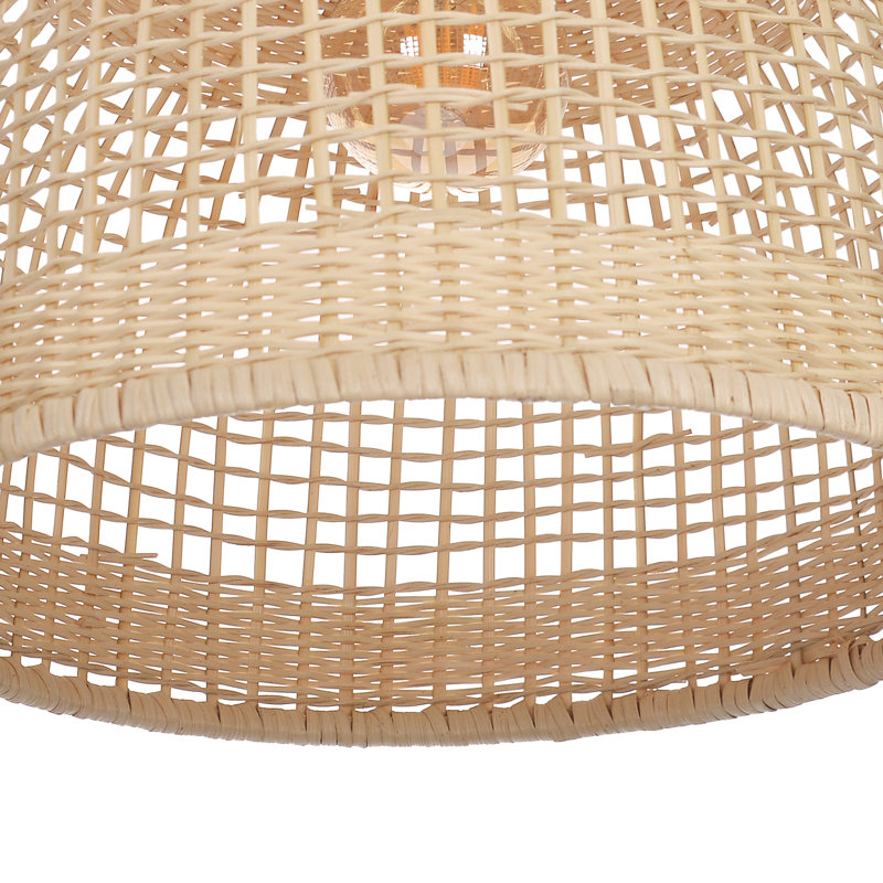 Luminaire suspendu 1 lumière dôme en bambou, H 9,84 po x l 10,62 po x P 10,62 po