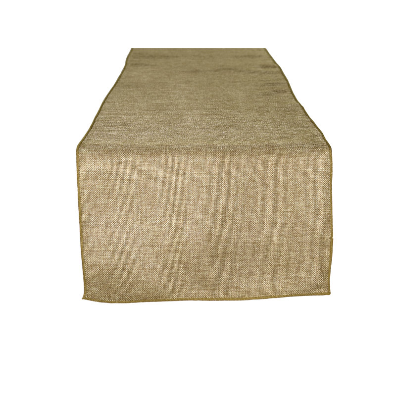 Iona-Lilly Solid Color Table Runner, Light Gold, 72" x 12"
