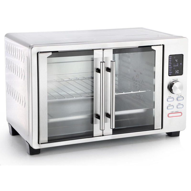 31.7 Quart Digital French Door Convection Toaster Oven With Rotisserie, Multi-function Countertop Oven, Bake Broil Toast, Stainless Steel