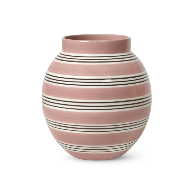 Vase Omaggio Nuovo, rose / noir / blanc, H: 8,1 po