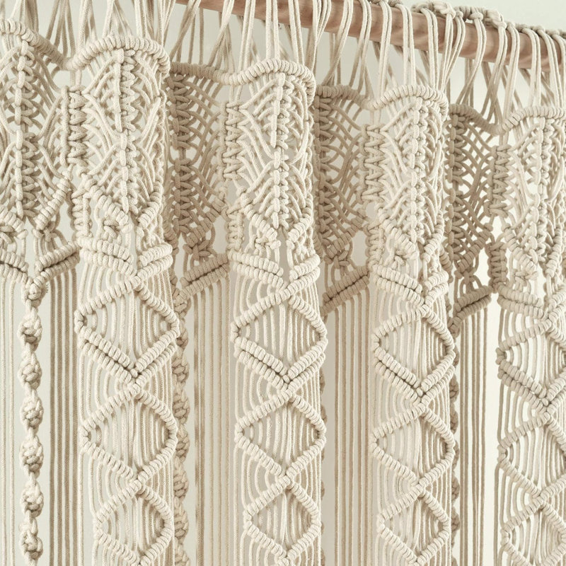 Cotton Semi Sheer Single Curtain Panel, Neutral