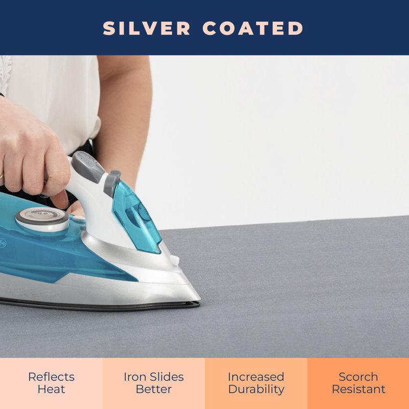 Ironing Board Cover,Silver Coated for Standard Boards,Extra Thick,Drawstring Tightening with Scorch