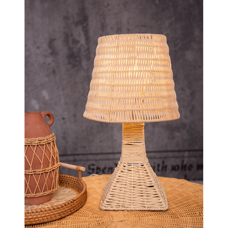 Lampe de table en rotin à intensité variable 15 pouces Pedri