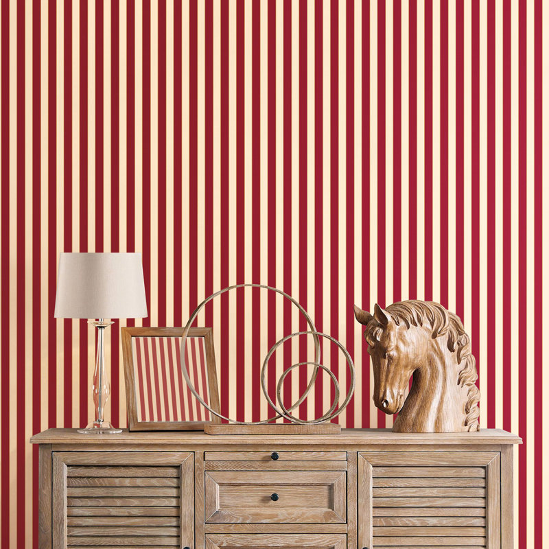 Rouleau de papier peint l 2,75 pi x 20,5 po, Rouge / ivoire / or