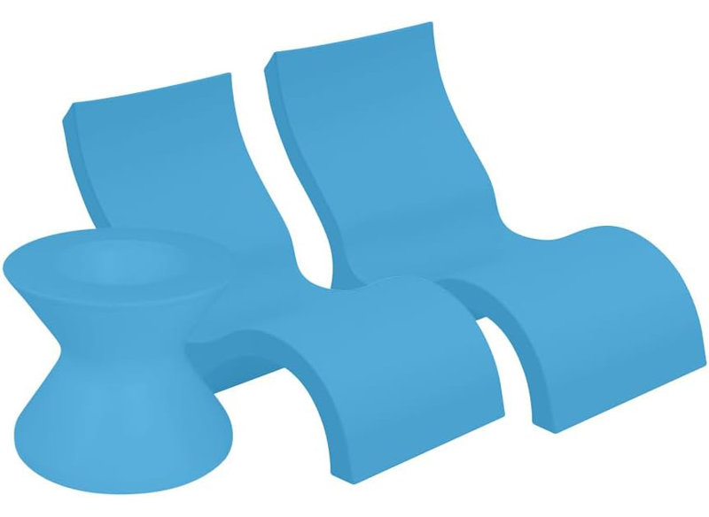 Table d'appoint Ledge Lounger Signature, Bleu