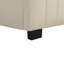 Lit plateforme tapissier simple en velours avec lit gigogne simple, beige
