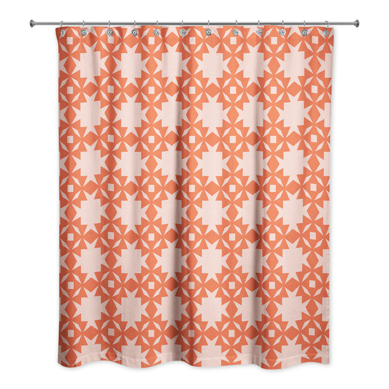 Thorin Geometric Shower Curtain, Orange