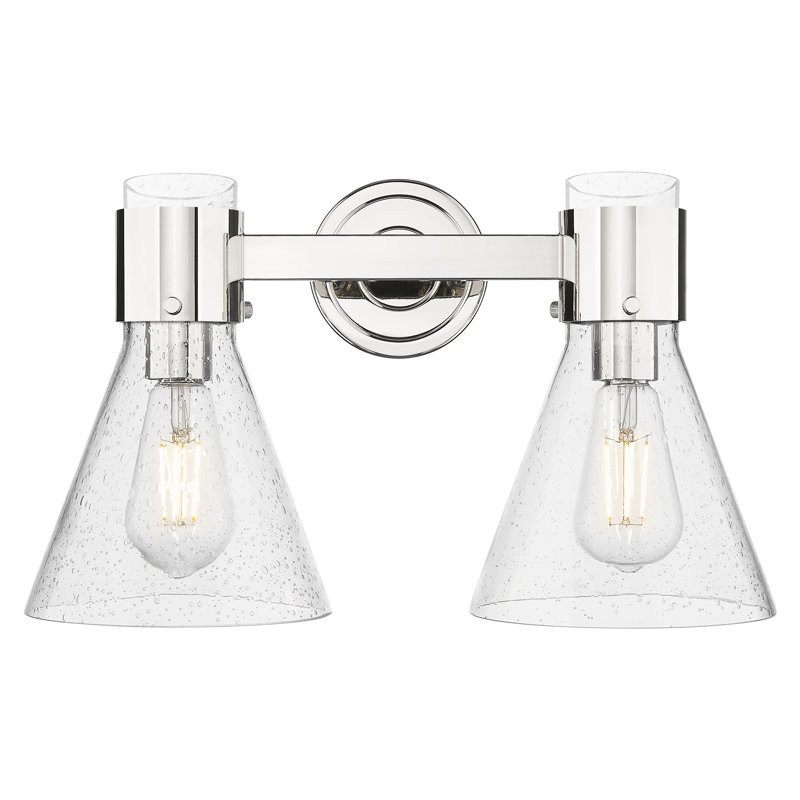 Downtown Urban - Amaker - 2 Light 16" Wall-mounted Bath Vanity Light , Seedy, Polished Nickel