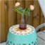 Table d'appoint ronde 12 "pour le patio, tabouret de pieds extérieur, table d'appoint en mosaïque de jardin, support pour plante, bleu
