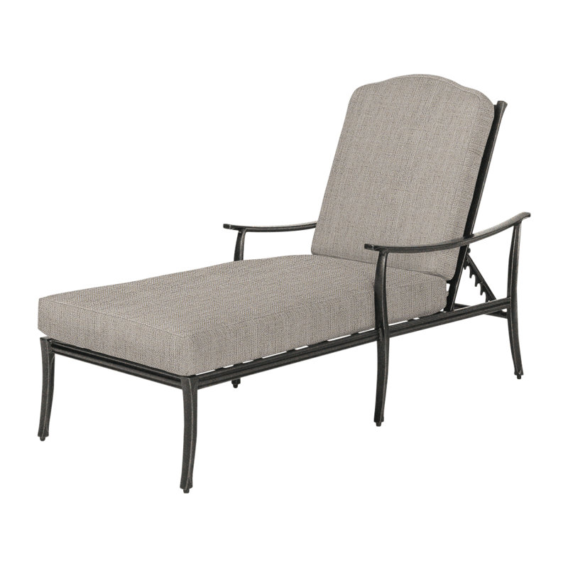 Edge Chaise Lounge Frame with Sunbrella Cushions, Midnight Gold, Cast Ash Sunbrella® Plainweave