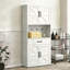 Armoire de cuisine 71 en acier blanc avec grand comptoir et tiroirs 71