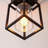 1-Light Square Flush Mount With Clear Glass Shade-1397012250