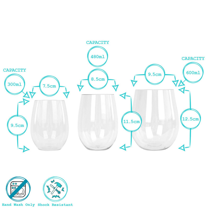Argon Tableware Reusable Plastic Wine Glasses