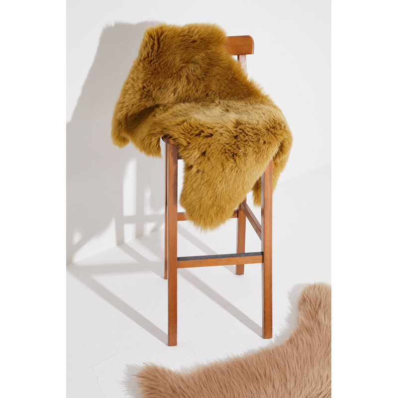 Stasia Solid Colour Sheepskin Area Rug, Novelty 75cm x 110cm