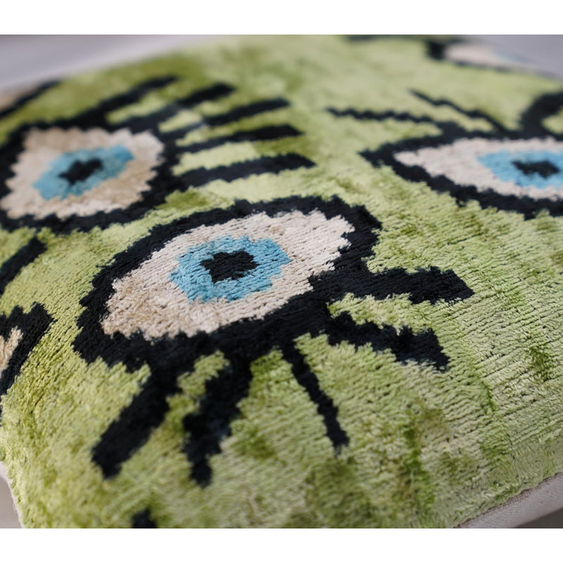 Velvet Square Pillow Cover & Insert, Green