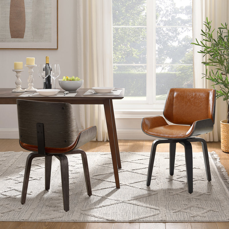 49.53cm H Upholstered Side Chair in Brown