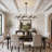 16-Light Mid Century Modern Chandelier: 40" Black Linear Sputnik Chandeliers – Smoky Gray Glass Globe Dining Room Light Fixture – Long Modern Pendant Chandelier for Living Room Kitchen Island Table
