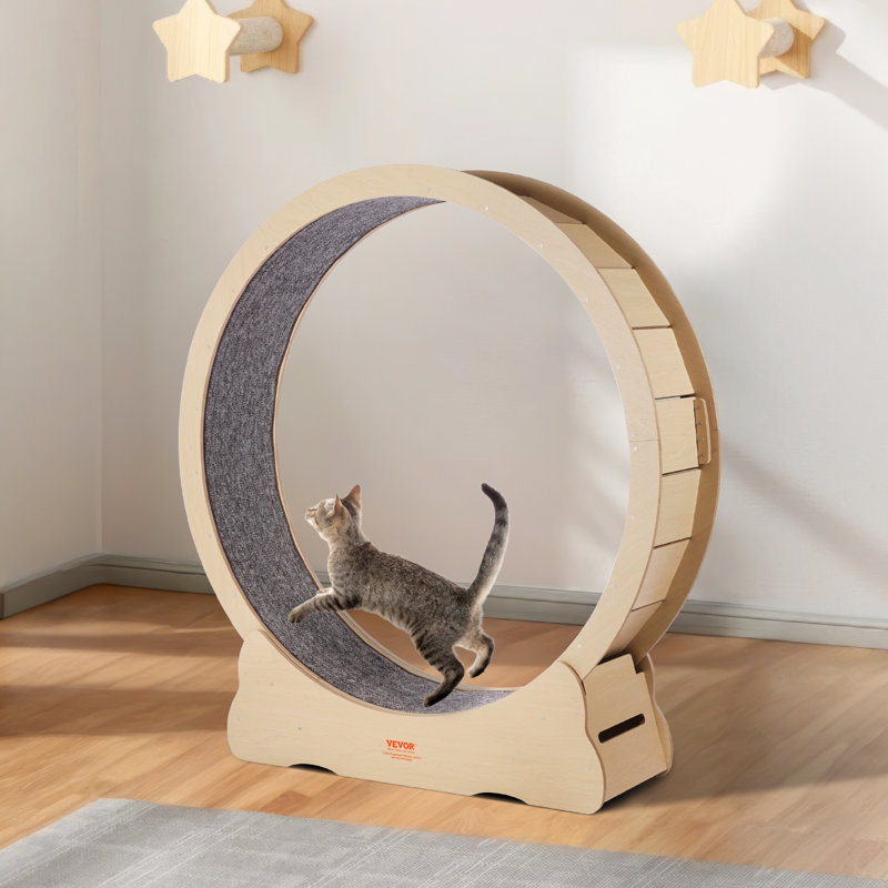 Roue d'exercice en bois pour chat 52 po