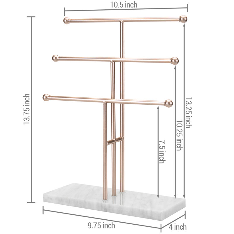 Marble Base Jewellery Stand, Rose Gold/White