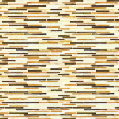 12-In X 12-In Antique Ice Random Strip Glass Mix Mosaic Wall Tile(1-Sq. Ft/ Piece)