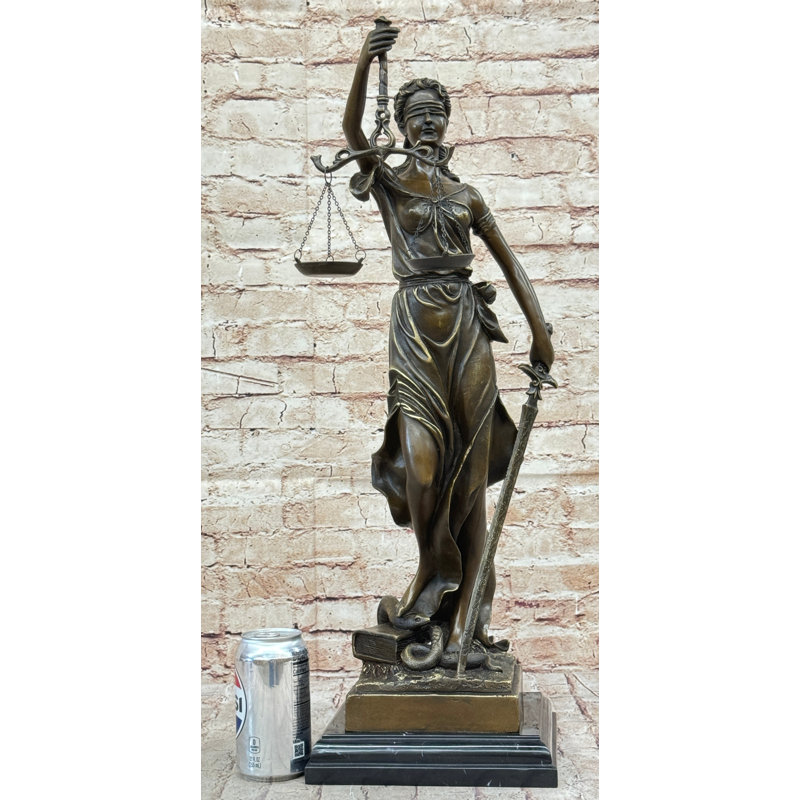 Statue de bronze Justica Themis