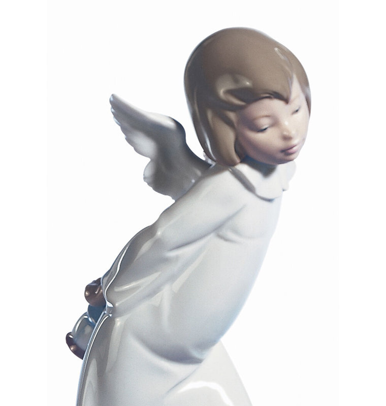 Heavenly Guidance Porcelain Angel Figurine with Lantern