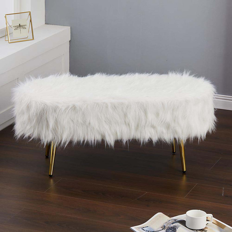 Jaliyah Upholstered Bench, White