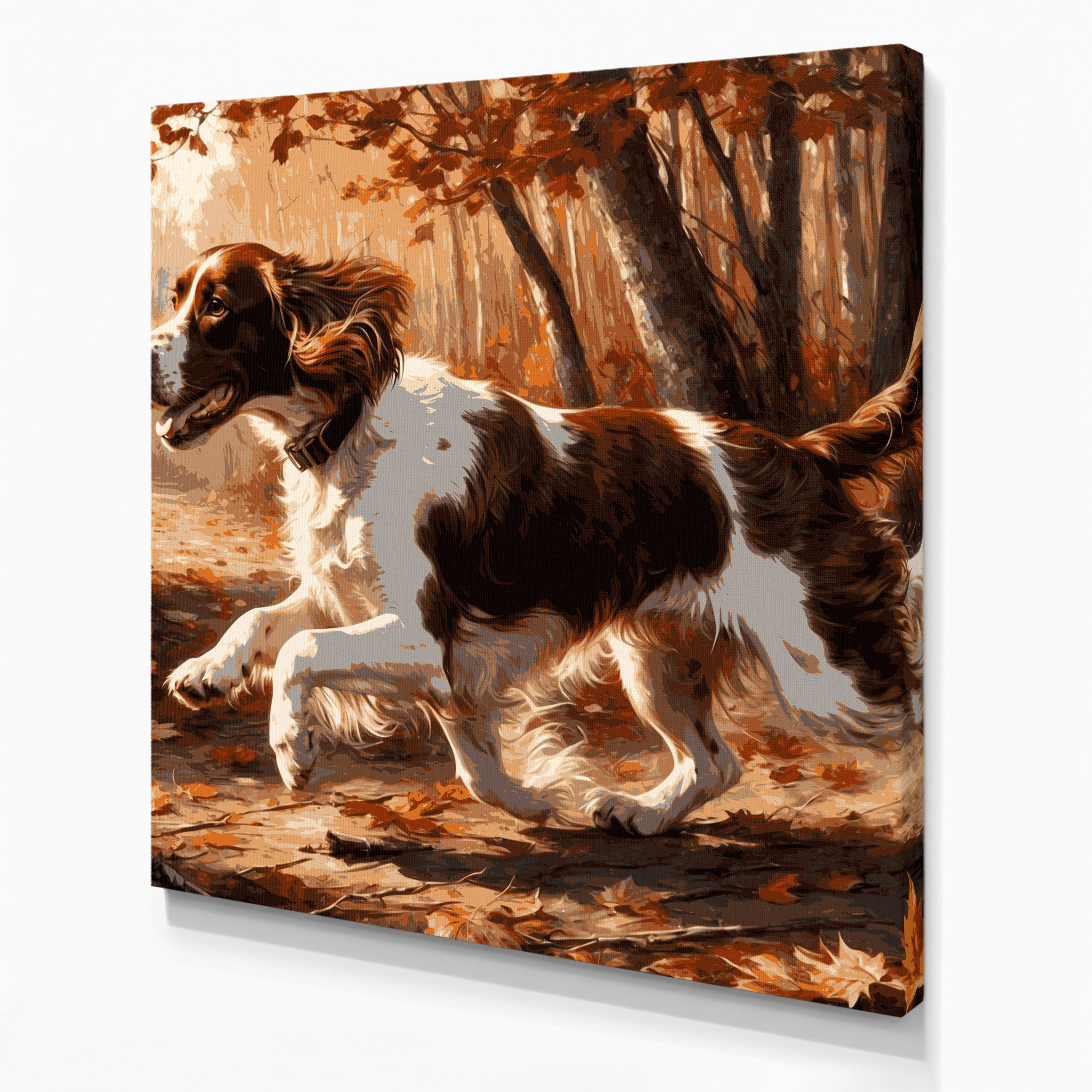 Union Rustic Dogs Welsh Springer Spaniel Black Canvas Wall Art | Wayfair