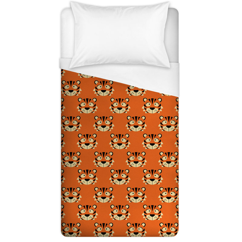 Housse de couette simple Emmett Collection Tiger Face Friend