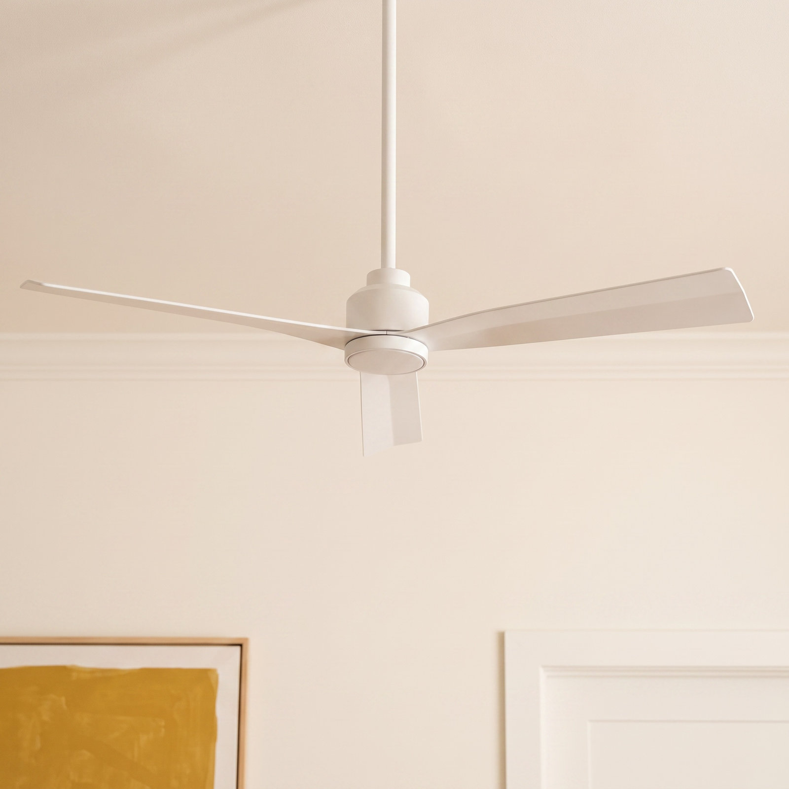 52" Smart Ceiling Fan with Light Kit, With Light Kit, Matte White