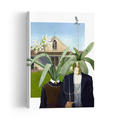 Botanical Farm Couple Abstract Gothic Rustic Nature Plant Wall Art Print