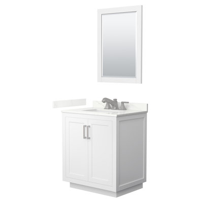 Ensemble de meuble-lavabo simple autoportant 30 po avec plateau en quartz Miranda 24 po Miranda