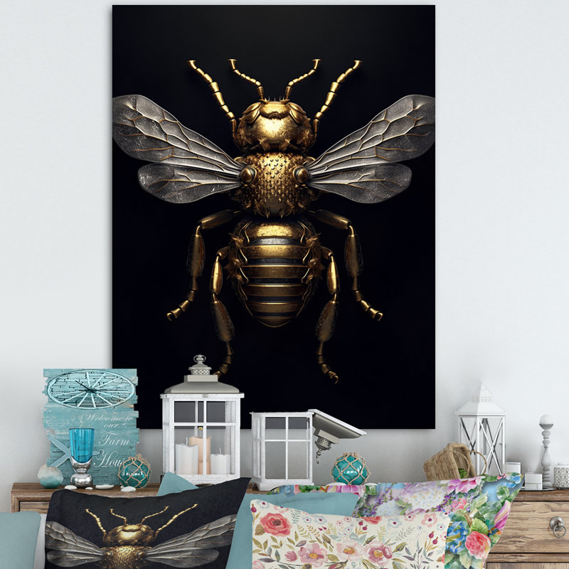 «Mecanical Bumble Bee I», reproduction d'art sur toile, H 20 po x l 12 po x P 1 po, Toile tendue