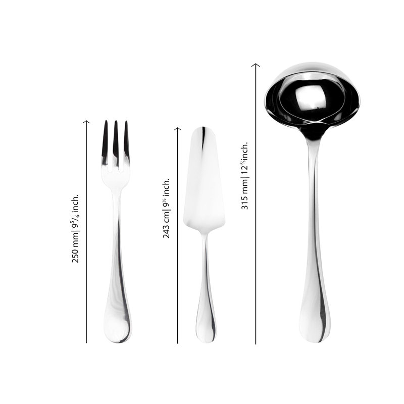 Brescia 7 Piece Stainless Steel Hostess Set, Mirror